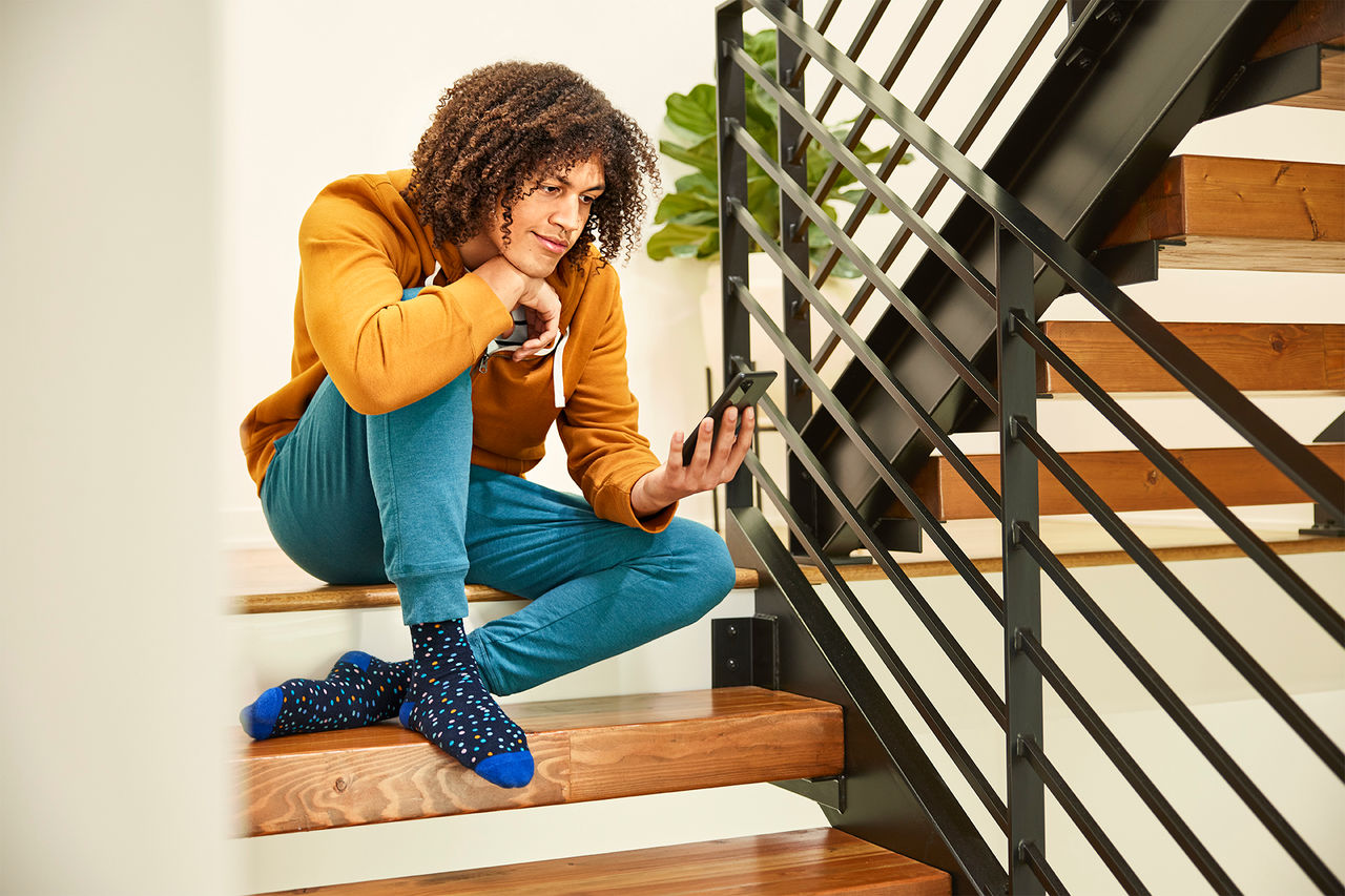 A men looking on his phone